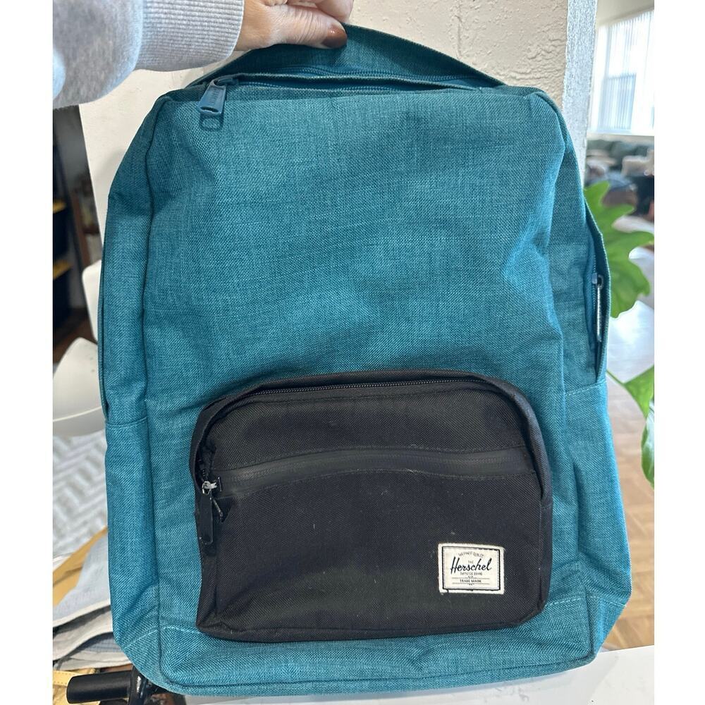 Hershel Pop Quiz 25L Backpack, Turquoise and Black, Unisex, EUC